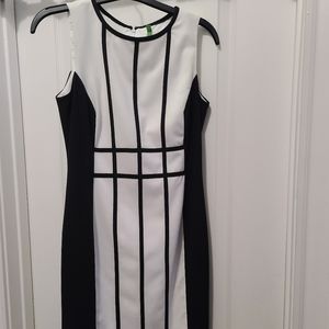 White and black dress